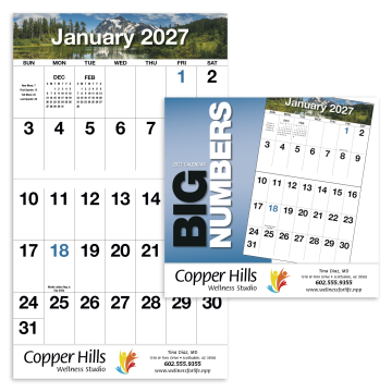 Big Numbers Appointment Wall Calendar - Stapled